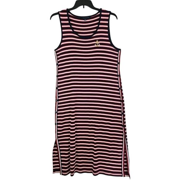Tommy Hilfiger ~Woman XL/TG~ Multicolor Stripeed Maxi Dress Sleeveless, Cotton. - Picture 1 of 13